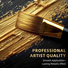 Gold Metallic Acrylic Paint, Gold Leaf Paint, Suitable For Metal, Furniture, Canvas And DIY Crafts. - 300g[with Tools] - View 5