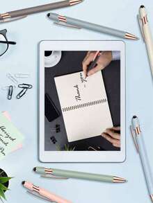 Customized Text/Logo Aluminum Barrel Ballpoint Pen, Metal Medium Ballpoint Pen With Push Button - Multicolor - View 5