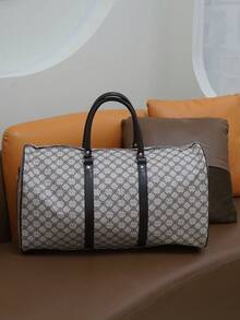 Borsa da viaggio casual-chic, elegante, orientata al business, in pelle PU stampata con cerniera, manici di trasporto doppi con tracolle regolabili, ottima come regalo. - Avorio - Visualizzare 7