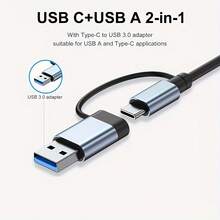 3.0 高速 USB-C 集线器 USB 分线器 8 合 1 USB 扩展器，配备 4 个 USB 端口、1 个 USB-C 端口、TF/SD 卡读卡器和 3.5mm 音频输出接口 - A - 查看 3