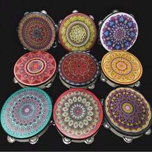 1 buah Gendang Tangan Berwarna Cerah - Desain Mandala Berwarna-warni, Bahan PVC, Cocok untuk Pemain Perkusi dan Alat Peraga Tari, Gendang Bongo Genggam Portabel, Alat Musik Perkusi Orff, Suara Keras dan Menyenangkan, Hadiah Musik - MultiWarna - View 1