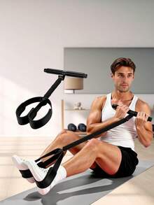 1pc Foot Pedal Resistance Band, Sit-Up Assist Fitness Equipment, Home Leg Workout Elastic Strap - Multicolor - View 10