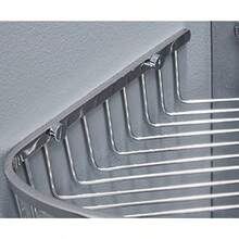 Organizador de ducha de esquina para baño diseño hueco en las esquinas acero inoxidable SUS304 resistente al óxido organizador de estante de baño estante de almacenamiento montado en la pared cromo cepillado - 02Cromo - Ver 3