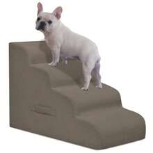 Mesa - Escaleras de perro de limón para perros pequeños rampa de 4 pasos y escaleras para camas altas y sofá escaleras antideslizantes para mascotas extraíbles y fácil de limpiar color café claro - Marrn Claro - Ver 8