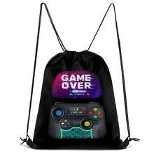 حقيبة بحبل سحب، حقيبة ظهر خفيفة الوزن، حقيبة ظهر مطبوعة بشاحنة/رائد فضاء متعددة الألوان، رياضة وتنزه وسفر، مصنوعة من مادة بوليستر متينة - متعدد الألوان - مشاهدة 15