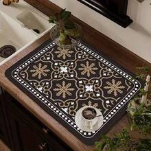 1pc Coffee Pad - Suitable For Kitchen Countertop, Coffee Bar, Dish Drying Mat, Compatible With Coffee Maker, Coffee Pot, Espresso Machine - Black - View 14