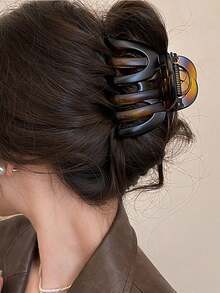 大号南瓜发爪夹，适合浓密头发，简约大号发夹，适合浓密/稀疏头发，强力防滑女士发爪夹，2026新款高端发髻夹秋冬发夹配饰，女士假日装扮必备时尚发夹优雅发卡女士发饰 - 彩色 - 查看 18