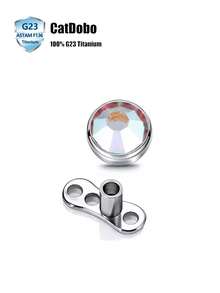 1pc G23 Titanium Ball Zirconia Subdermal Anchor Piercing Jewelry Western Style Personality Body Jewelry Bone Inlay Nose Stud Wedding Supplies - Three-hole Embedded Stud Czech Drill - View 18