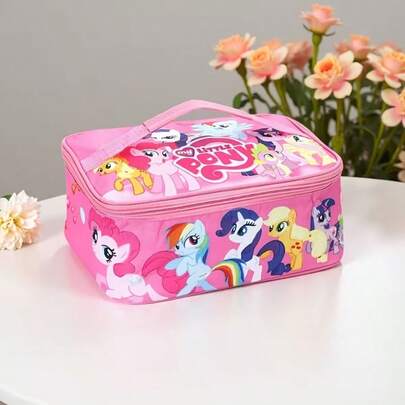  1pc My Little Pony Cute & Stylish Insulated Lunch Bag - Kawaii Handheld Thermal Storage Bag, Durable Oxford Cloth & Aluminum Foil, Ideal For School, Office, Camping & Parties