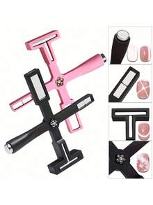 五合一美甲磁力工具，强力美甲磁笔配硅胶保护套，多功能磁棒3D猫眼磁性美甲凝胶艺术，适用于美甲沙龙、工作室或家庭使用 - 黑色 - 查看 4