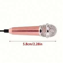 1 micro mini 3.5mm, micro hát cầm tay dùng để thu âm giọng nói, phỏng vấn, karaoke, chơi game, hội nghị video, phát trực tiếp, tương thích với điện thoại thông minh, máy tính xách tay, máy tính bảng - Không cần pin, hợp kim nhôm, âm thanh chất lượng cao, khử tiếng ồn, đa chức năng, thiết kế thời trang, cắm là dùng, phụ kiện âm nhạc, phụ kiện nhạc cụ, quà tặng sáng tạo/quà tặng tiệc tùng/quà sinh nhật/quà tặng âm nhạc/quà tặng bạn gái/quà tặng bất ngờ - Nhiều màu - Xem 5
