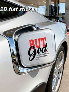1 miếng dán nắp bình xăng xe hơi 2D phẳng với câu nói truyền cảm hứng "Nhưng Chúa đã mở đường", decal trang trí ngoại thất xe hơi mang tính tôn giáo, thiết kế phẳng 2D. - Nhiều màu - Xem 3