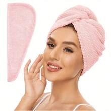 1 pieza Turbante de fibra ultrafina absorbente y de secado rápido, toalla de baño suave y cómoda de unicolor minimalista, gorro de ducha súper absorbente anti-frizz para el cabello mojado, gorro de dormir para el baño para mujeres, ideal para vacaciones y festivales - Multicolor - Ver 14
