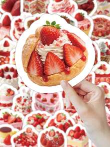 63/102 Pcs Strawberry Dessert Realistic Stickers Set – High-Definition Cream & Strawberry Texture, Waterproof For Journals, Cups & Gift Wrapping, Scrapbook Stickers, Stationery Supplies Scrapbook Supplies Funny Stickers Kindle - Strawberry Dessert - View 8