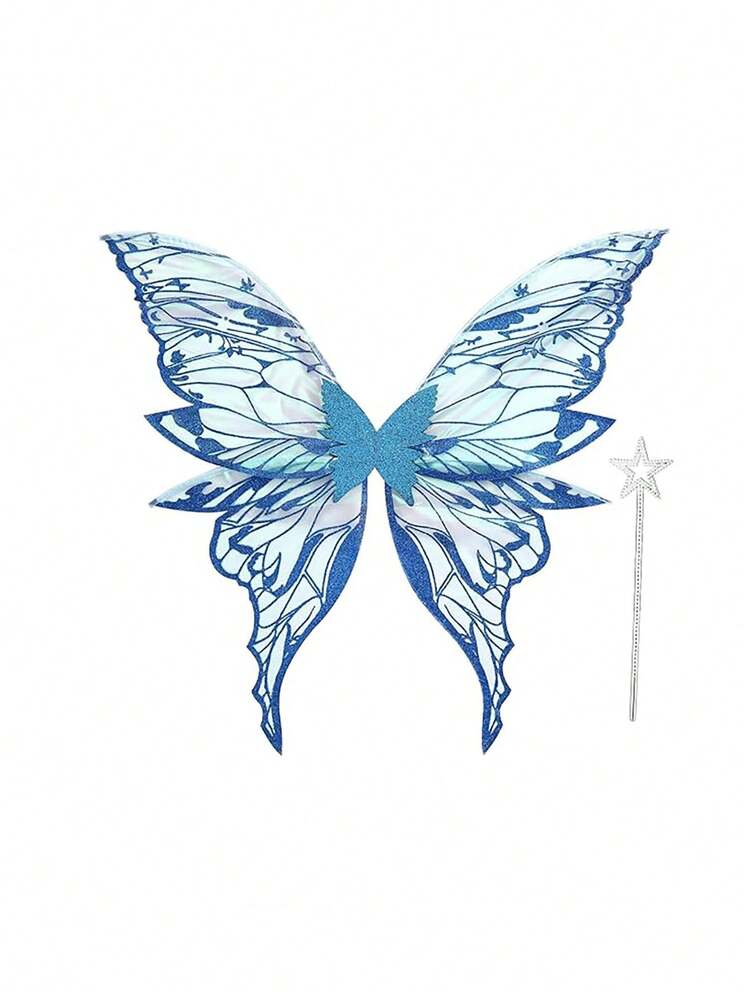 1件成人及女孩适用仙女翅膀，仙女翅膀，“欧根纱蝴蝶翅膀 - 角色扮演、派对的理想之选，8种颜色可选” - 彩色 - 查看 11