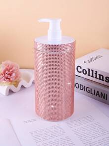 1pc 1000ml Rhinestone Embellished Wide Mouth Refillable Bottle For Shampoo, Body Wash, Hand Soap - View 6