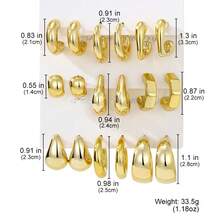 18pcs/Set Minimalist Geometric CCB Earring Set - Gold - View 2