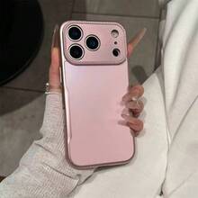 Étui de téléphone rose de luxe compatible avec iPhone 17 Pro Max/17 Pro/17/16 Pro Max/16/16 Pro/15/15 Pro Max/15 Pro/13/14 Pro Max/14 Pro/14 Pro Max, coque rigide, design minimaliste et créatif - Or rose - Voir 2