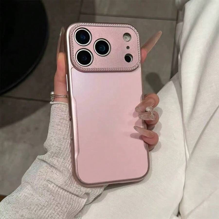 Étui de téléphone rose de luxe compatible avec iPhone 17 Pro Max/17 Pro/17/16 Pro Max/16/16 Pro/15/15 Pro Max/15 Pro/13/14 Pro Max/14 Pro/14 Pro Max, coque rigide, design minimaliste et créatif