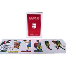 意大利西西里塑料卡牌游戏，休闲娱乐家庭聚会节日卡牌游戏，派对活动 - 紅色 - 查看 7