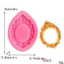 1pc Vintage Photo Frame Mold, Hollow Embossed Frame Mold, Epoxy Resin DIY Mold - Pink - View 12