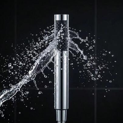 High Pressure Handheld Shower Head, Strong Water Flow, Luxury Bathroom Spray, Single Function, Plated Bathroom Set, Essential Bathing Gadget For Holidays