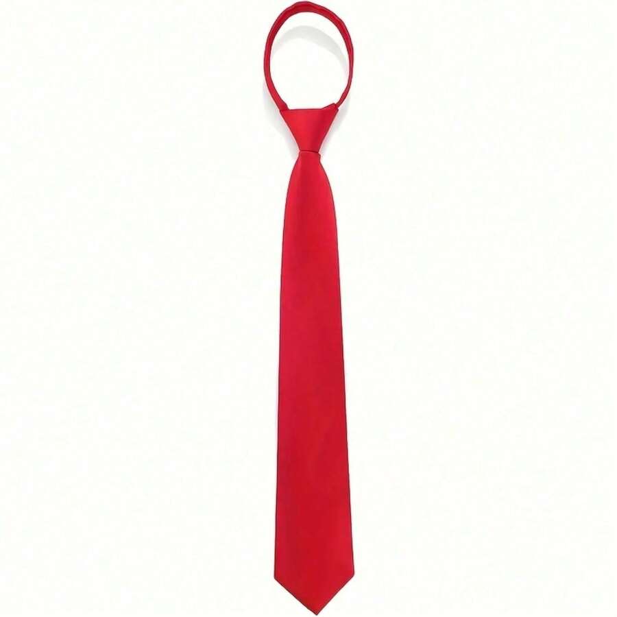 A Disposable Tie That Is Easy To Pull, Available In 4 Colors, Can Be Paired With A Suit Shirt By A Waiter - Bright Red - View 1