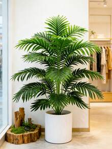 60-80cm Artificial Palm Tree Large Tropical Monstera Plants Fake Cocos Tree Plastic Green Leaves Faux Palm Tree Branch For Home Garden Indoor Outdoor Wedding Party Decor - Green - View 1