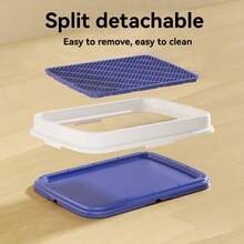Puppy Potty Training Toilet Tray With Leak-Proof Urine Pad And Isolation Grid Ring, Anti-Slip Pet Toilet For Teddy, Bichon And Small Dogs - View 5