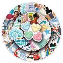 50pcs Summer Retro Aesthetics Fantasy Sun Ins Y2K Downtown Aesthetic Stickers Gifts Humorous And Funny Stickers 80S 90s Anime Stickers For Scrapbook Supplies Envelope, Water Bottle, Computer, Laptop, Phone, Luggage, Notebook, Fridge,Festival Party,Christmas Decoration New Year Winter - 50pcs - View 5