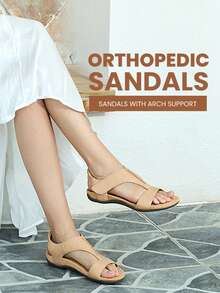 Athlefit Women's Orthopedic Arch Support Sandals Summer Comfortable Sporty Walking Flat Beach Sandals Casual Dressy - 白色 - 查看 7