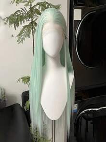 websterwigs 24英寸薄荷绿欧美风13x4蕾丝前假发，女士全头角色扮演道具 - 薄荷綠 - 查看 4