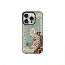 1pc TPU Material Vintage Floral Deer & Butterfly Pattern Phone Case, Compatible With Apple 17 Pro Max/17/16 Pro Max/15/13/12/11, S20 FE/A15/S24/A55, Note 11/Note 12/Note 13 Pro, Full Coverage Anti-Fall Soft Protective Cover,International Version, Not The Domestic Version - Black - View 5