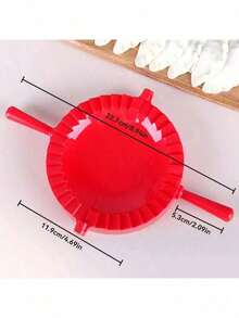 1pc Red Plastic Dumpling Mold, Baking Press, Ideal Kitchen Baking Tool, Convenient & Quick Dumpling Making - Multicolor - View 8