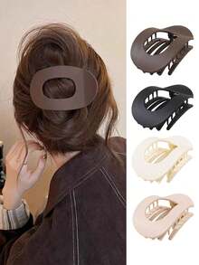 Conjunto de 4 Presilhas de Cabelo Crocodilo Planas e Minimalistas, Presilhas Redondas e Planas para Mulheres, Presilhas Antiderrapantes, Presilhas de Cabelo com Design Arqueado, Acessórios de Cabelo Minimalistas Retrô, Presente de Natal, Lembrancinha de Natal, Presente de Natal para Mulheres, Presente de Natal, Presente, Lembrancinha de Natal, Presente para Mulheres, Presente, Presente de Natal, Acessórios para Cabelo - Multicolorido - Ver 2