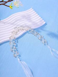 1pc Women's Exquisite Handmade Plum Blossom Design Bridal Headband Elegant - Silver - View 3