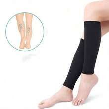 1 Pair Thin Calf Sleeve Warmers, Summer Air Conditioning Elderly Cold Protection Sleeve For Men & Women - Black - View 2