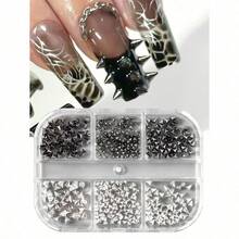 1BOXs Y2K Punk Metal Rivet Nail Charms Cone Mixed Sized Black Silver Gold Nail Art Studs 3D Stylish Alloy Spike Nails Decor Nail Supplies - 銀色 - 查看 4