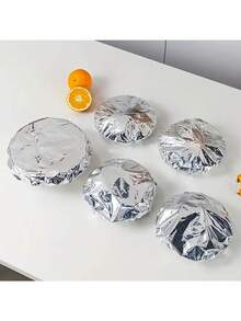 45片装铝箔保温盖 - 铝箔盖，厨房保鲜隔热膜盖，适用于碗、盘、碟 - 保温保鲜，防虫防尘，轻便防护盖，优质铝箔纸 - 銀色 - 查看 11