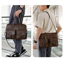 Men Briefcase - 棕色 - 查看 8