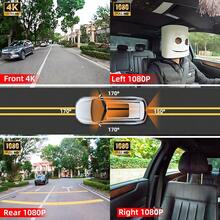 3 Channel 4K Dash Cam Front Rear Left Right, 170° Wide Angle Car Dash Camera With 5GHz WiFi & App Control, External GPS, G-Sensor, Super Night Vision, 24H Parking Monitor, Loop Recording, 64GB SD Card Included - Camera chuyên nghiệp 3 kênh 4K 64GB - Xem 3