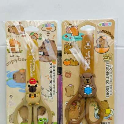 1pc New Cartoon Capybara Scissors, Handmade Craft Scissors For Elementary Students, Stainless Steel Silicone Scissors