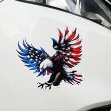 爱国雄鹰，带有美国国旗翅膀，汽车贴纸，刮刮贴纸，摩托车反光贴纸，礼品，笔记本，卡车，电脑，马克杯，趣味贴纸和不倒翁贴纸 - A - 查看 8