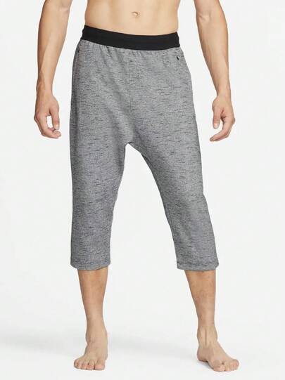  Nike Yoga Dri-FIT Color Block Elastic Waist Capri Pants Men's Iron Grey