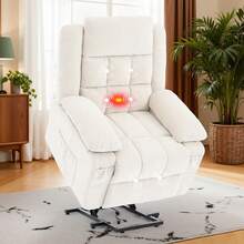 KORSER Sillón reclinable con elevador eléctrico, calefacción y masaje para personas mayores, sillón reclinable con posición infinita, sillón elevador eléctrico para la sala de estar - Tipo de Enchufe A USA (110-127V) - Ver 9