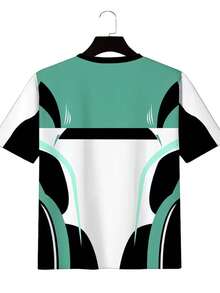 Men's Los Angeles Challenge 23 Graphic T-Shirt, Emerald Green & Black Sports Jersey Design, Stretchy Crew Neck Short Sleeve Casual Sportswear Suitable For Fans And Daily Wear - Multicolor - View 3