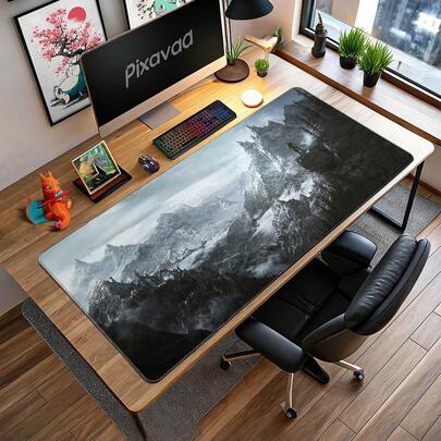 Kyrim Large Gaming Desk Mat, Valley Eagles Extra Large Gaming Mouse Pad XXL Size, Dragon Pattern Gaming Desk Mat, Computer Desk Decor