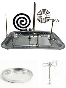 1pc Magnetic Adjustable Mosquito Coil And Incense Clip + Elegant Minimalist Silver Stainless Steel Mosquito Coil Holder With Adjustable Clip Is , Clean, And Convenient-Ideal For Summer Nights, Camping, And Relaxation. - View 8
