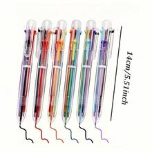 12 piezas Bolígrafos de punta de bola transparentes de 6 colores, Bolígrafos de punta de bola multicolor - Conjuntos - Ver 2