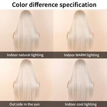 Platinum White Color 13x6 Synthetic Lace Front Wigs Glueless Natural Hair Line HD Transparent Long Silky Straight Hair Halloween Red Wigs 26 Inches Heat Resistant Fiber Hair Wigs For Fashion WomenBaby Hair Daily Use Party Weddings Cosplay - Platinum - 查看 9